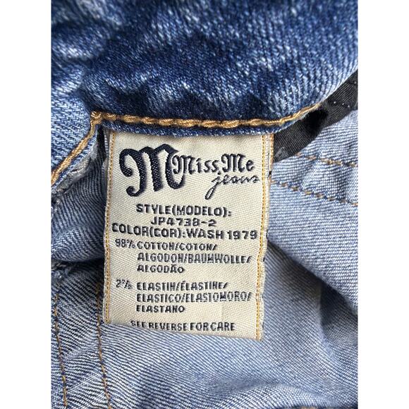 MISS ME Women's Standard Boot Bling Jeweled Jeans Distressed Medium Wash Size 29 - Picture 4 of 10